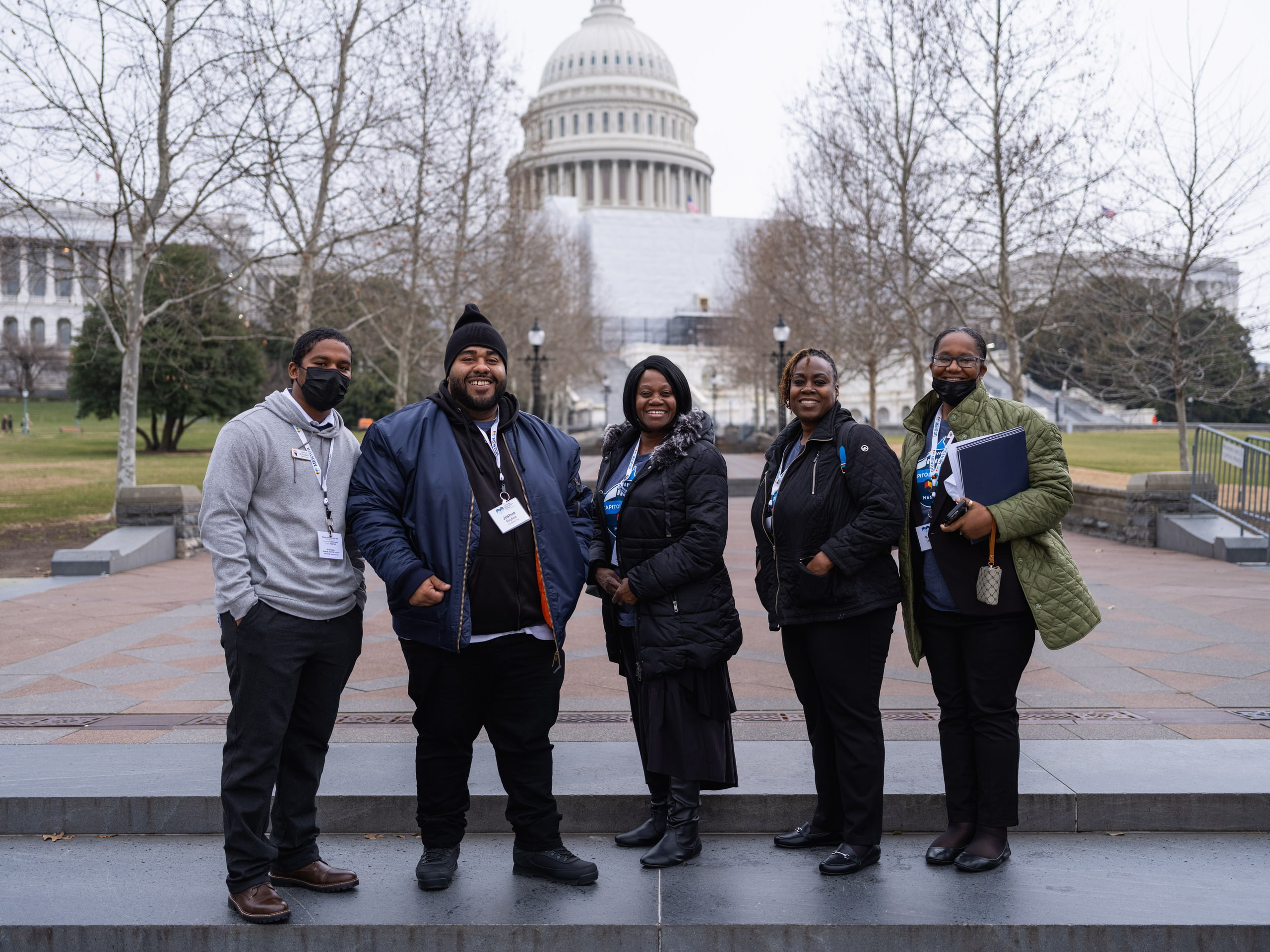 Group at the Capitol, winter.