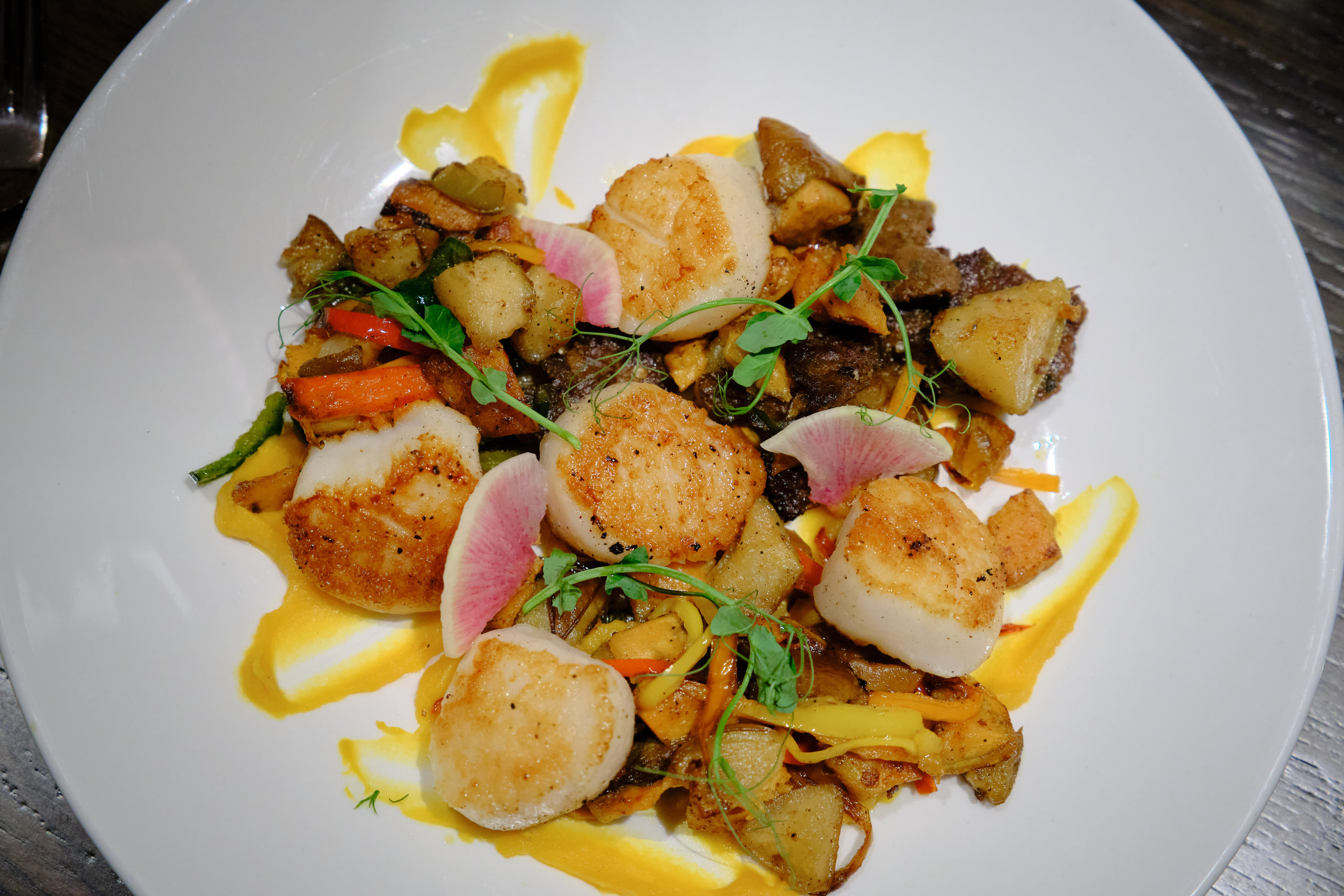 Scallops overhead, repetition and gloss.