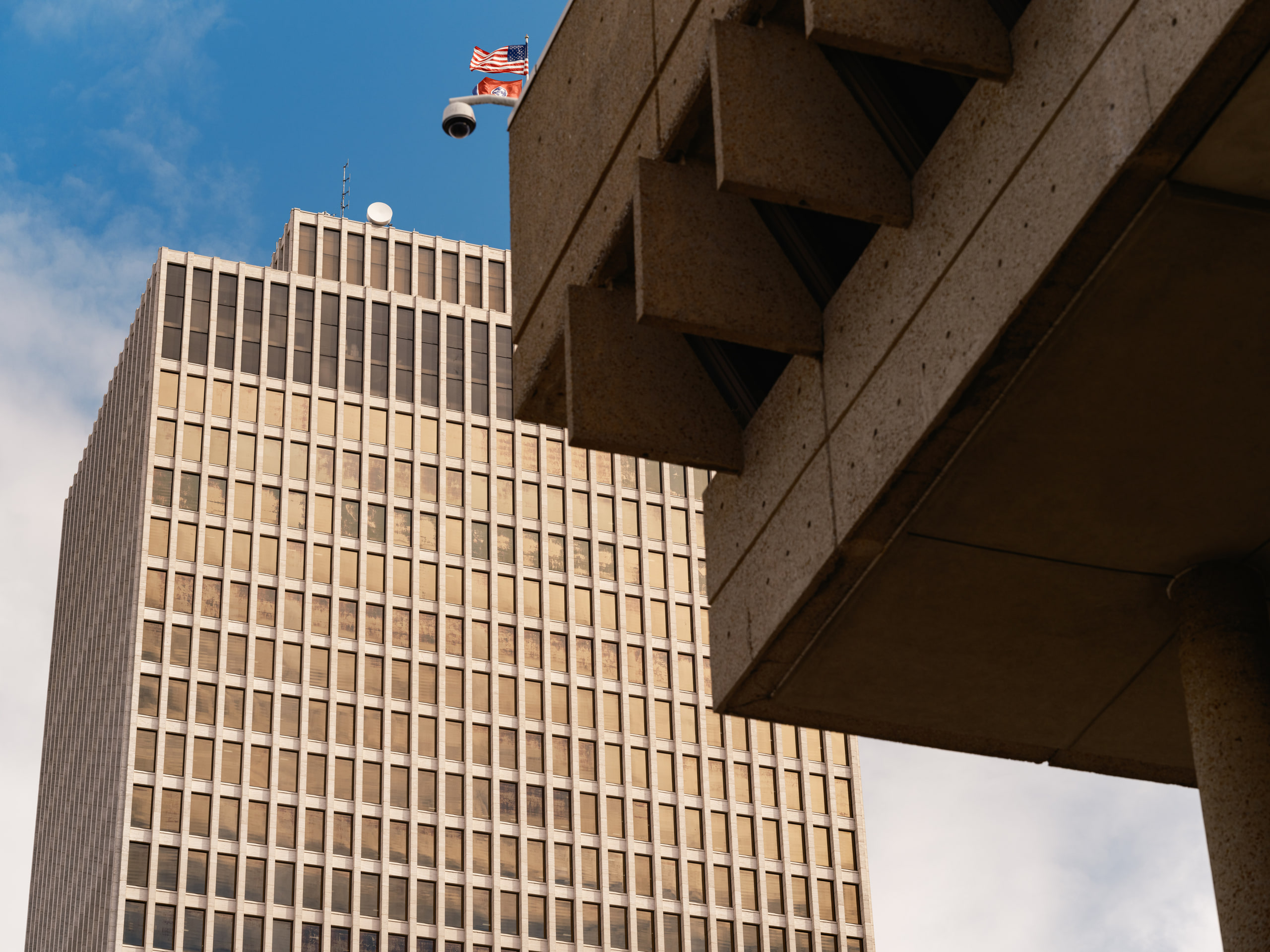 Overpass underside, concrete geometry.