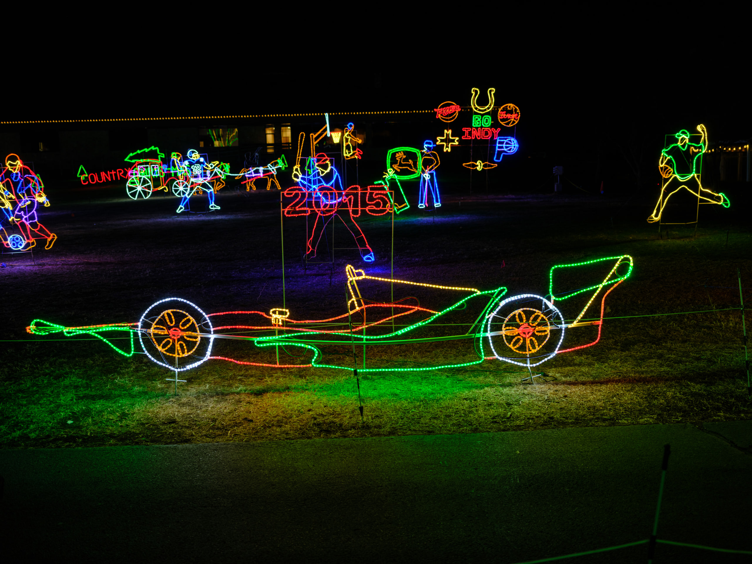 Light sculpture tractor, same language.