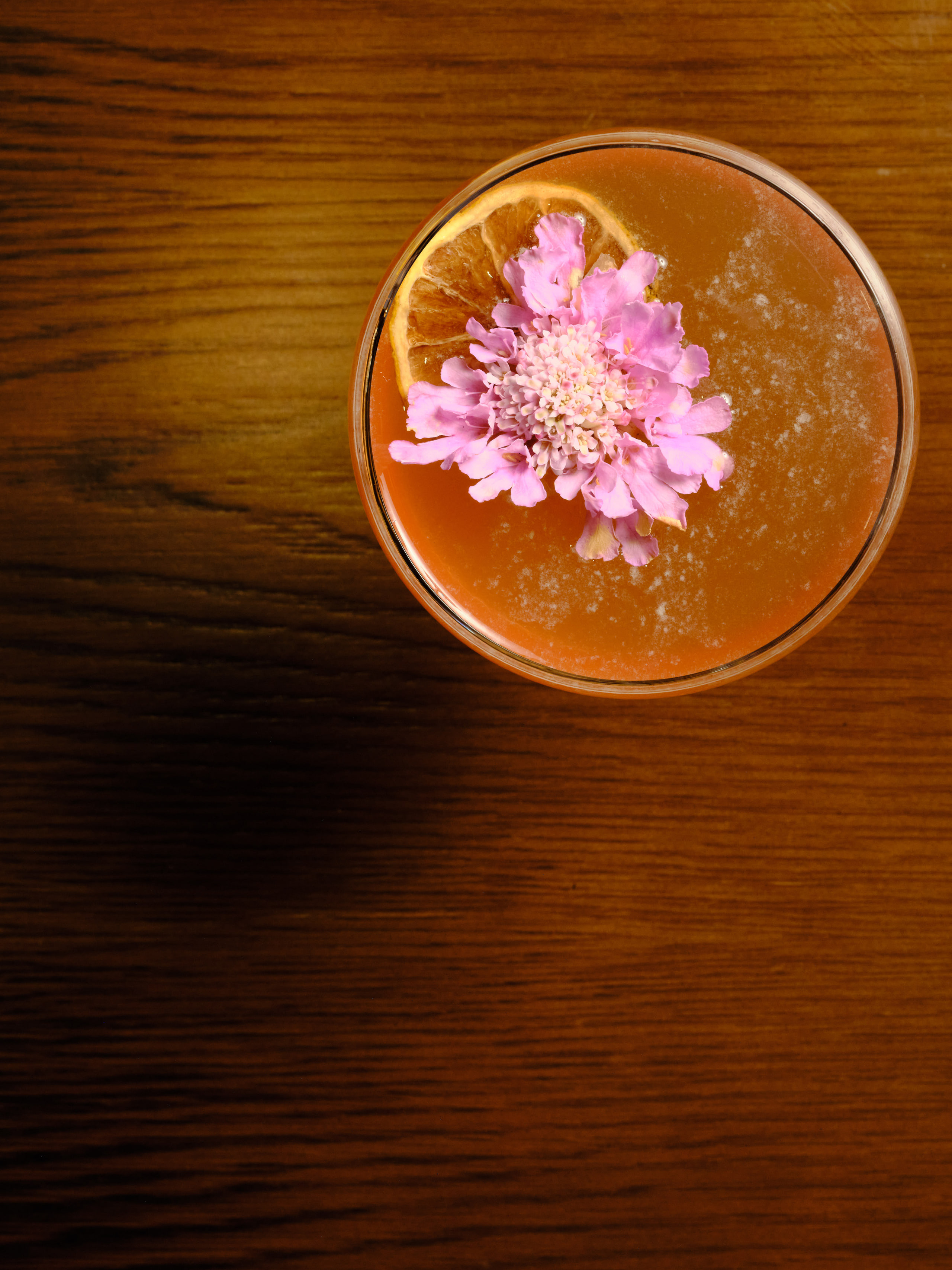 A flower in a coupe on black, minimal.