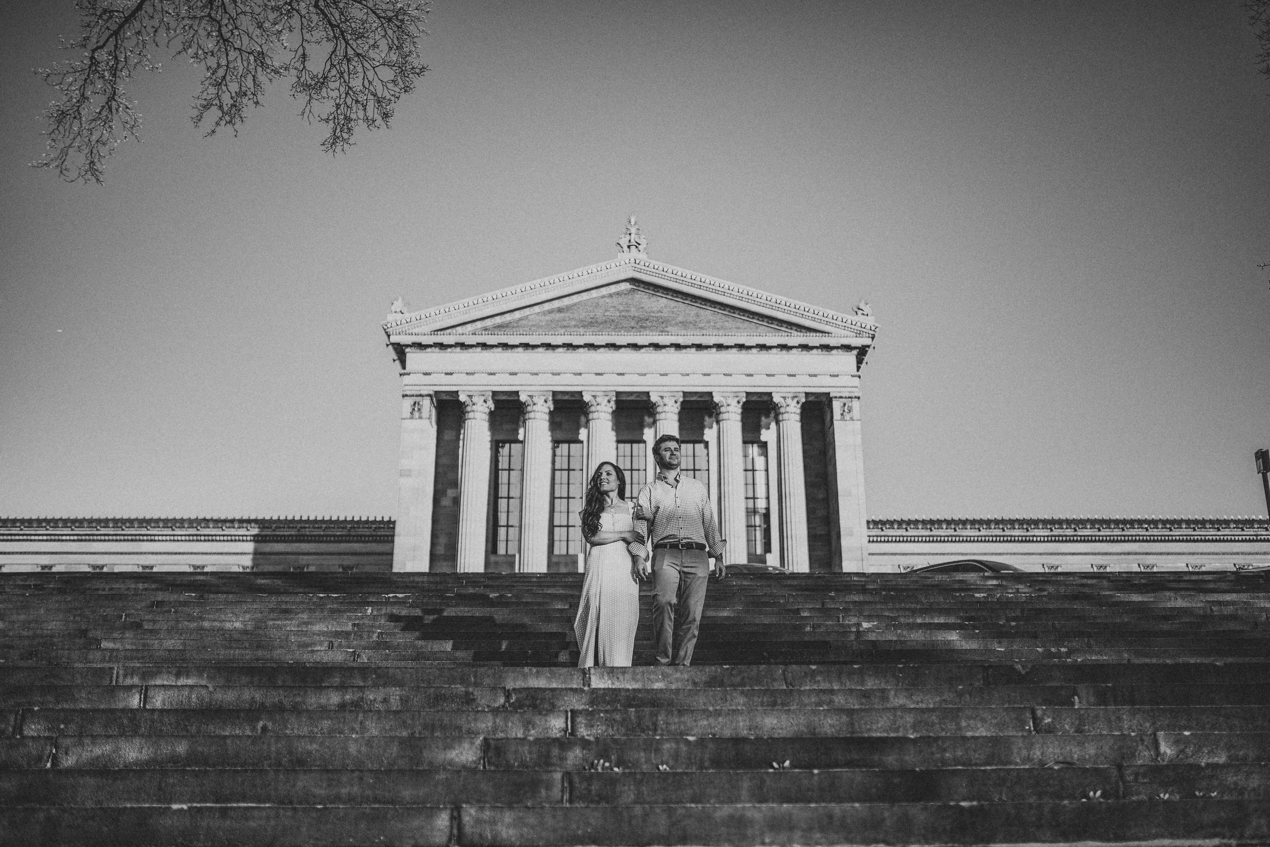B&w classical facade, columns.