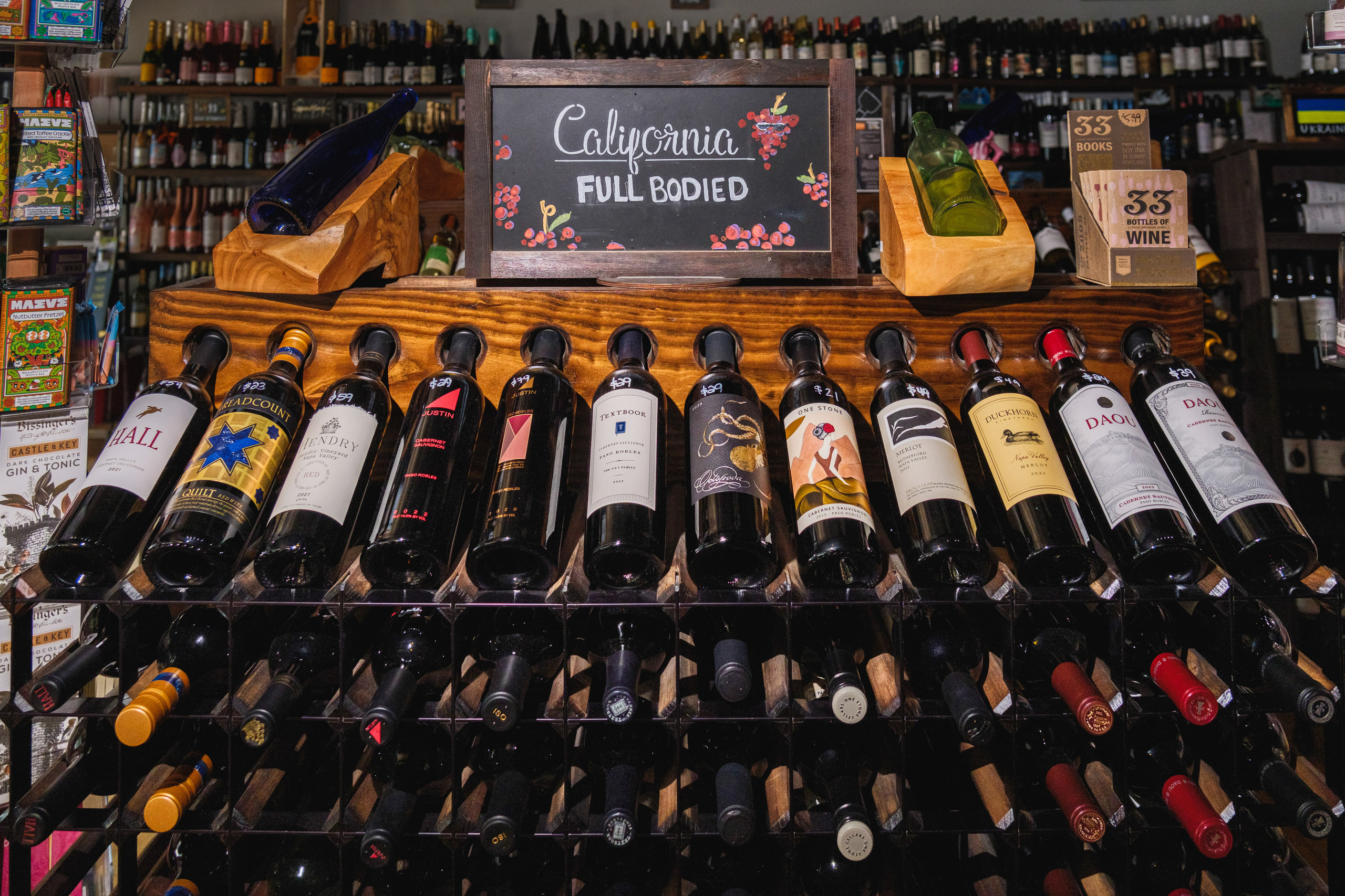Wine wall, rows as texture.